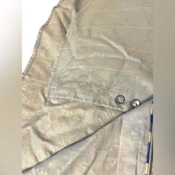 Robert Graham Classic Fit Blue Toile Stripe Button Up Flip Cuff Sz L - Picture 7 of 9